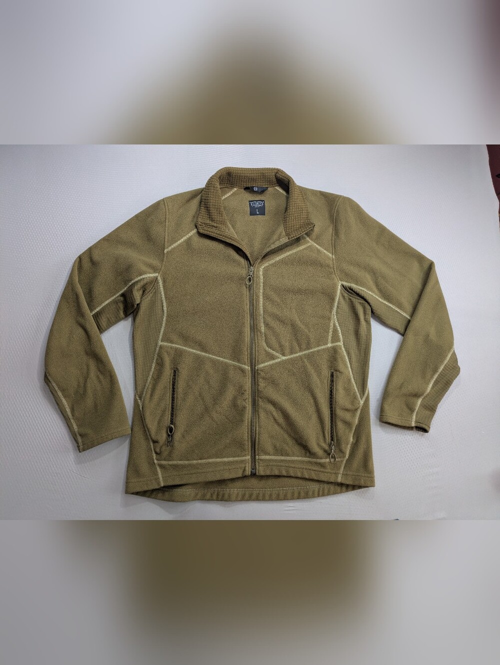 Beyond Clothing A3 RA Fleece Jacket Men L Coyote Full Zip Base Layer Made In USA